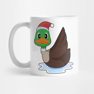 Duck Christmas Santa hat Mug